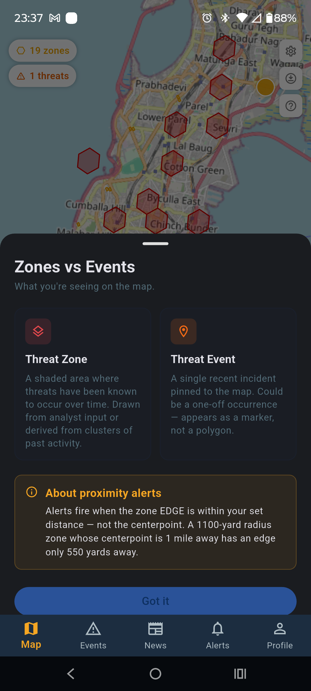 SCOUT Mobile – Zones vs Events explainer